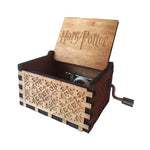 Engraved wooden music box Harry Potter