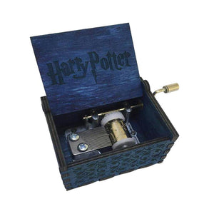 Engraved wooden music box Harry Potter