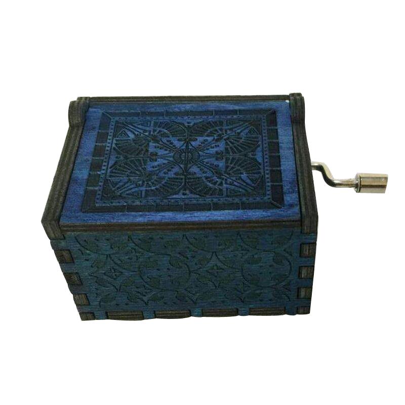 Engraved wooden music box Harry Potter
