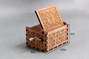 Engraved wooden music box Davy Jones Locket- Pirates of the Caribbean