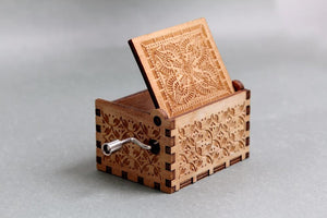 Engraved wooden music box Davy Jones Locket- Pirates of the Caribbean