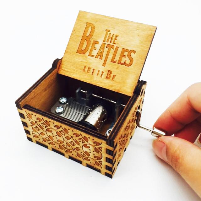 Engraved wooden music box The Beatles-Let It Be