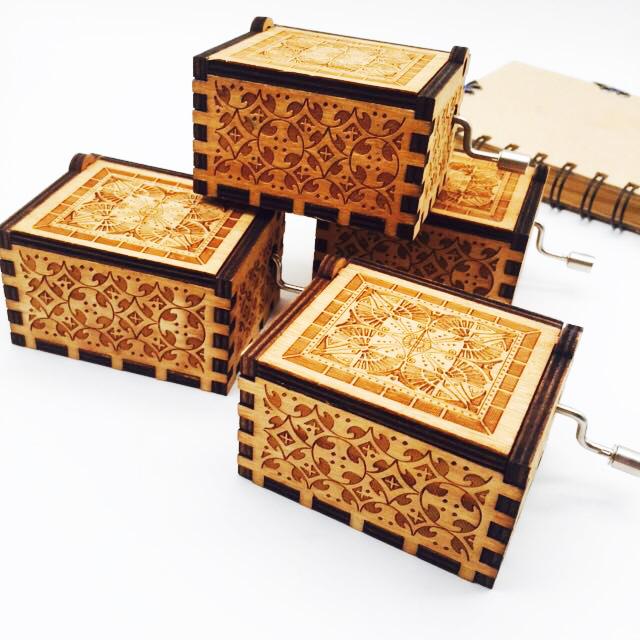 Engraved wooden music box The Beatles-Let It Be